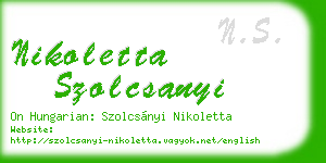 nikoletta szolcsanyi business card
